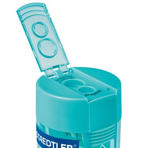 Temperamatite con contenitore Staedtler Noris a 2 fori 512 006 cyan verde Tiffany - 512 006-37